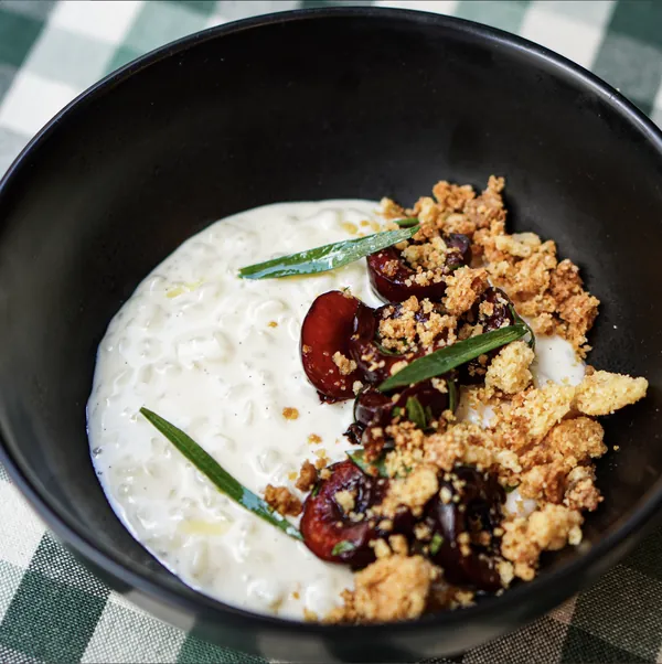 Riz au lait crémeux avec crumble